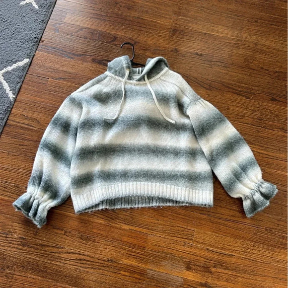 Something Navy Ombré Striped Sweater Hoodie - Picture 1 of 9